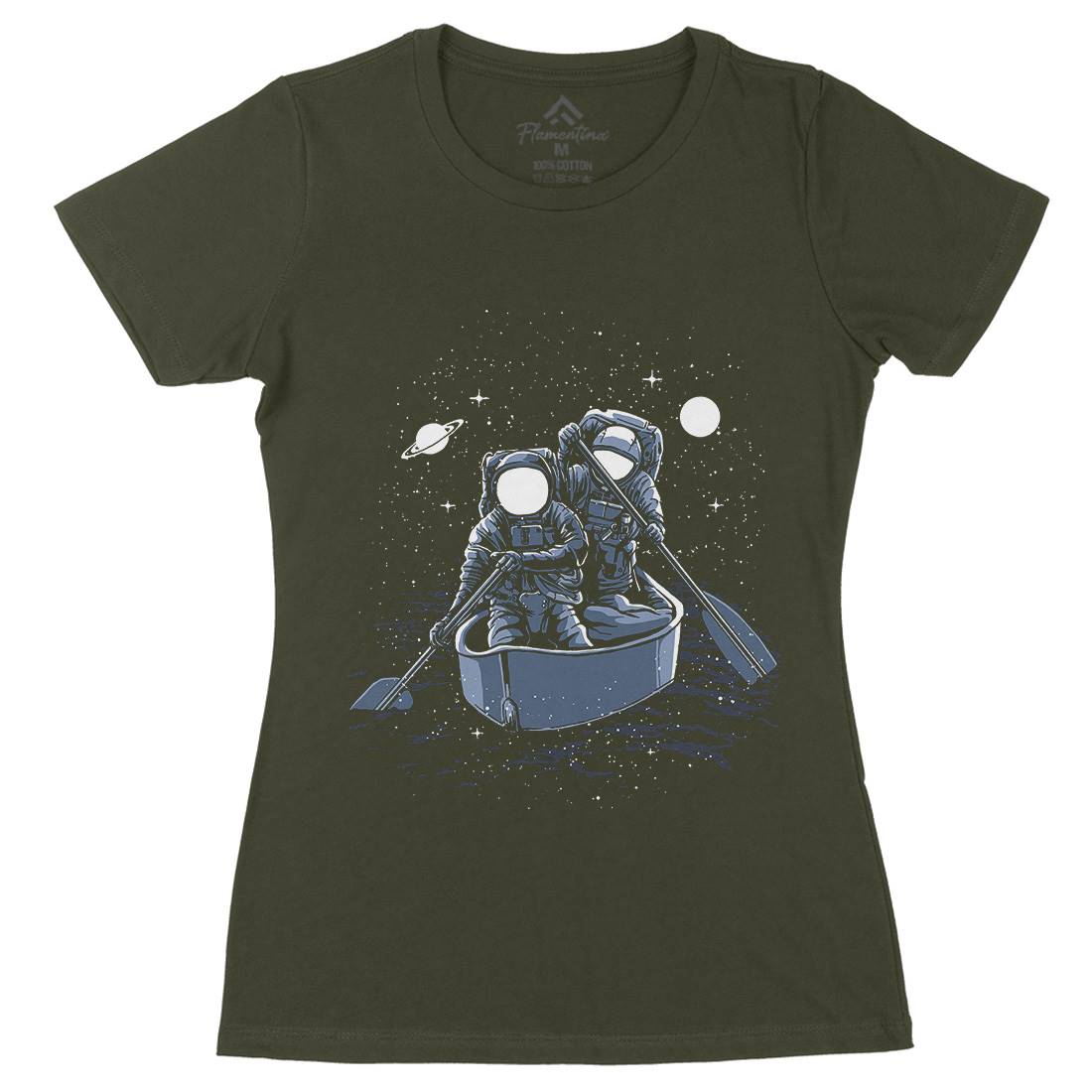Across The Galaxy Womens Organic Crew Neck T-Shirt Space A501
