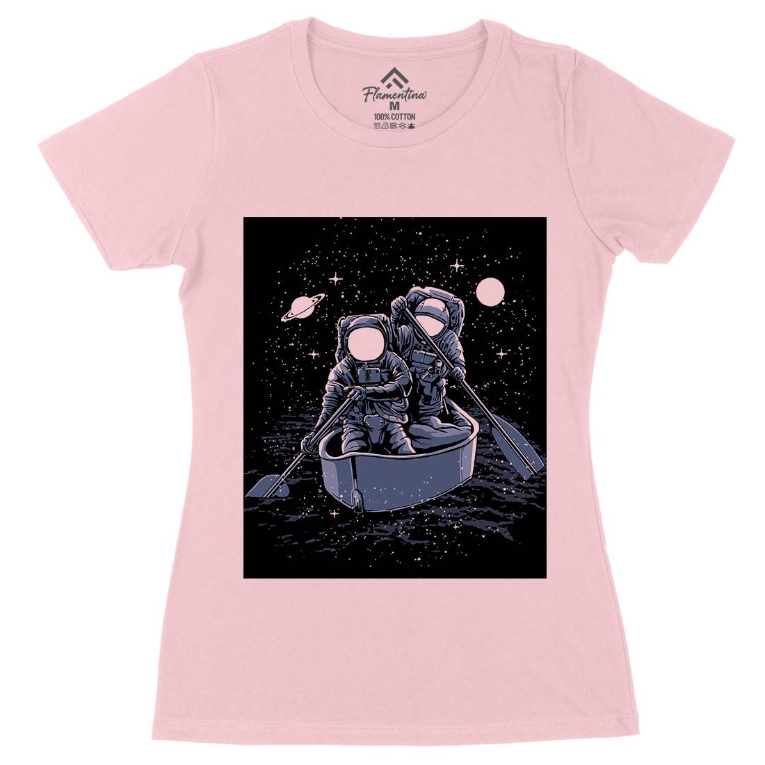 Across The Galaxy Womens Organic Crew Neck T-Shirt Space A501