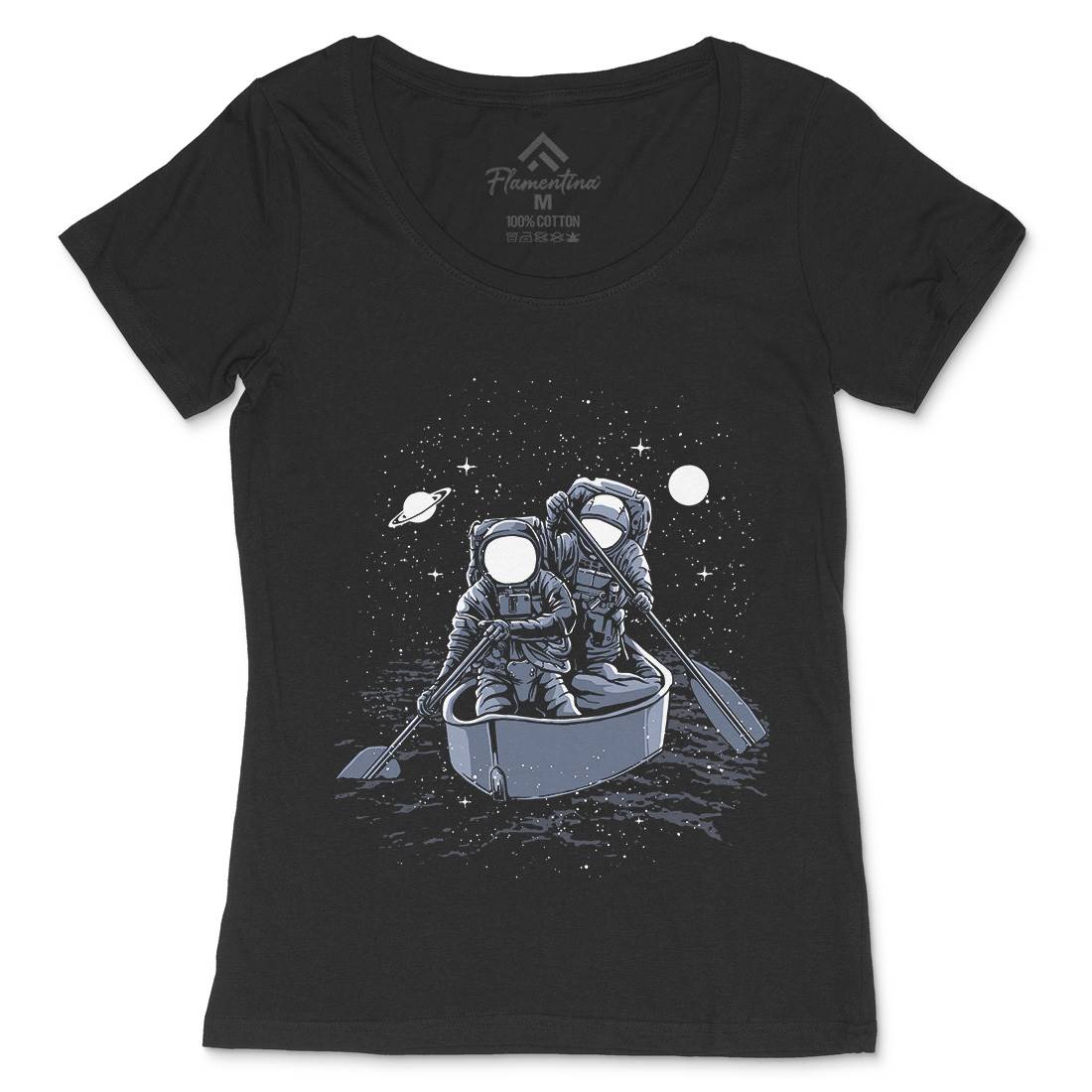 Across The Galaxy Womens Scoop Neck T-Shirt Space A501