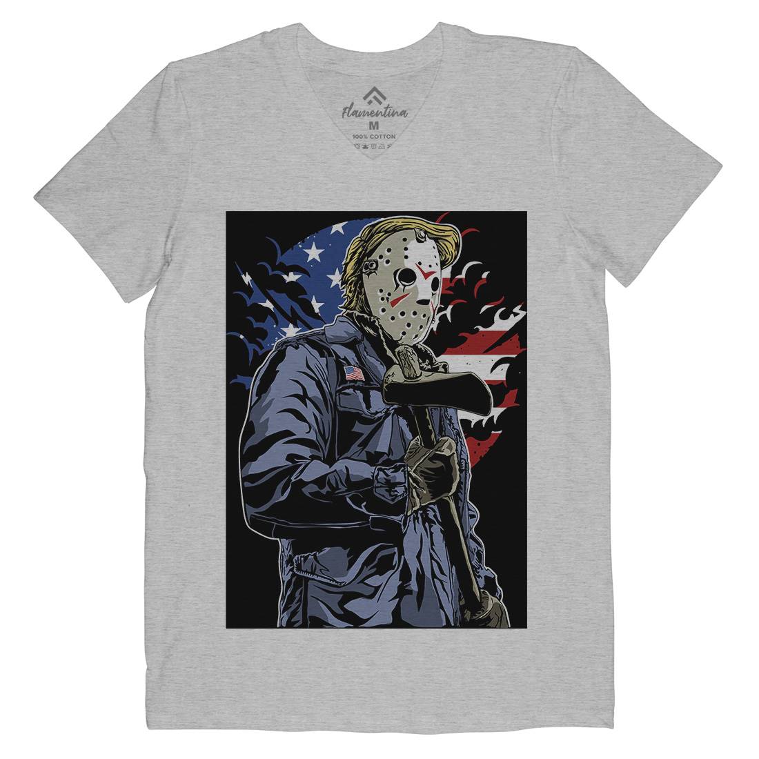 American Killer Mens V-Neck T-Shirt Horror A502