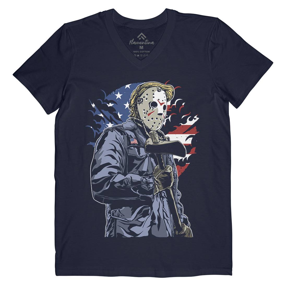American Killer Mens V-Neck T-Shirt Horror A502