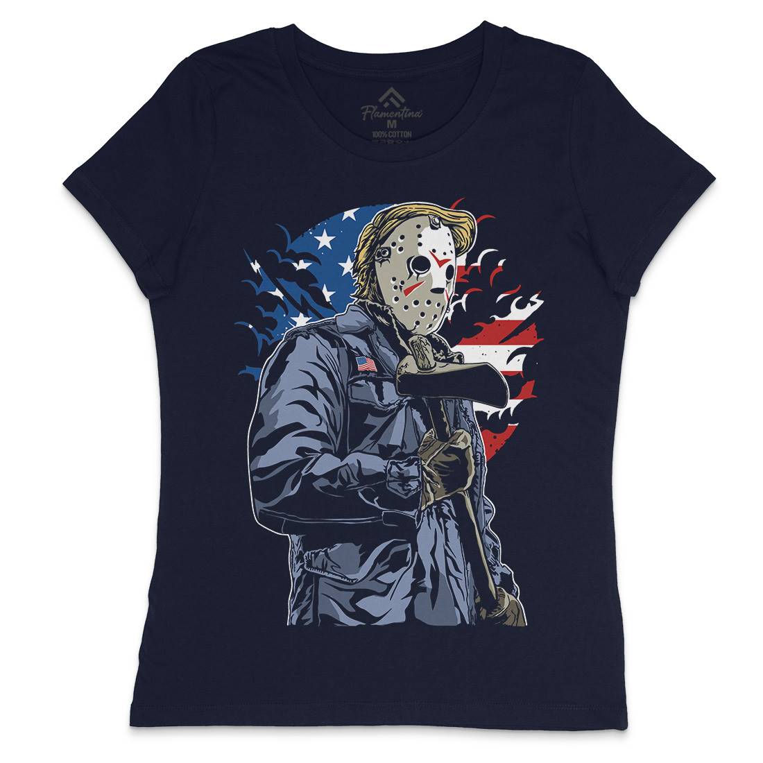 American Killer Womens Crew Neck T-Shirt Horror A502