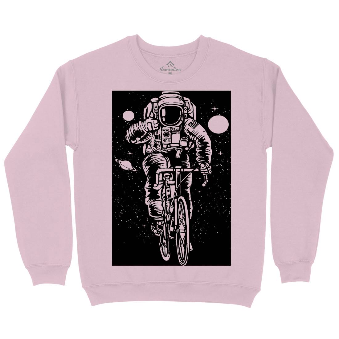 Astronaut Bicycle Kids Crew Neck Sweatshirt Space A503
