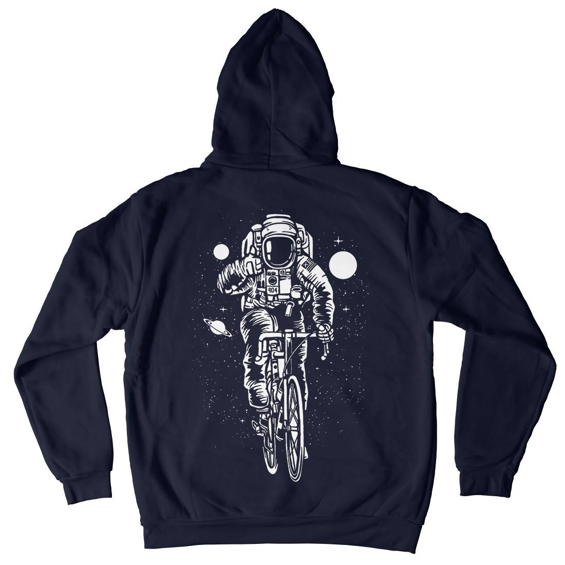 Astronaut Bicycle Mens Hoodie With Pocket Space A503