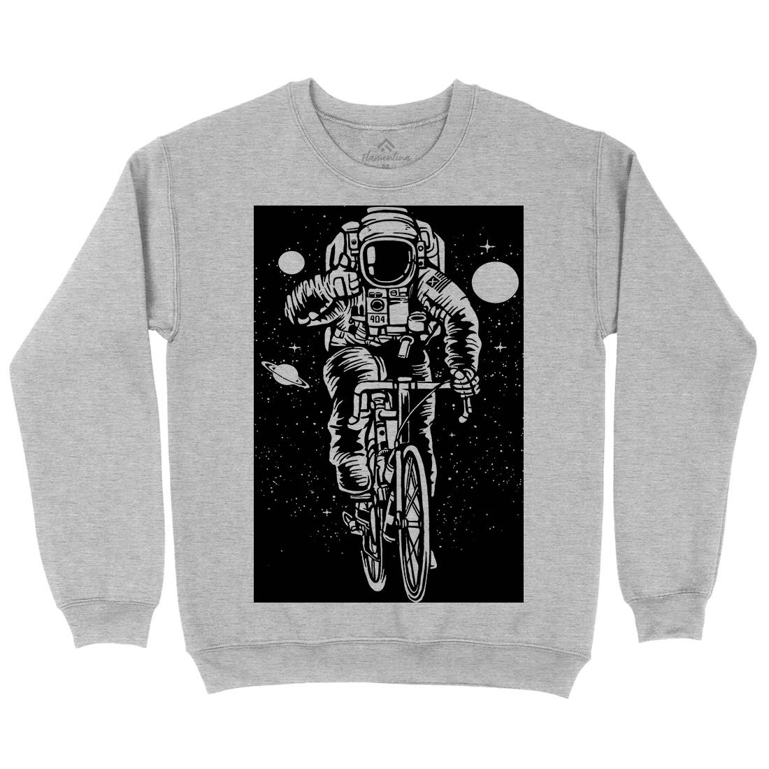 Astronaut Bicycle Mens Crew Neck Sweatshirt Space A503