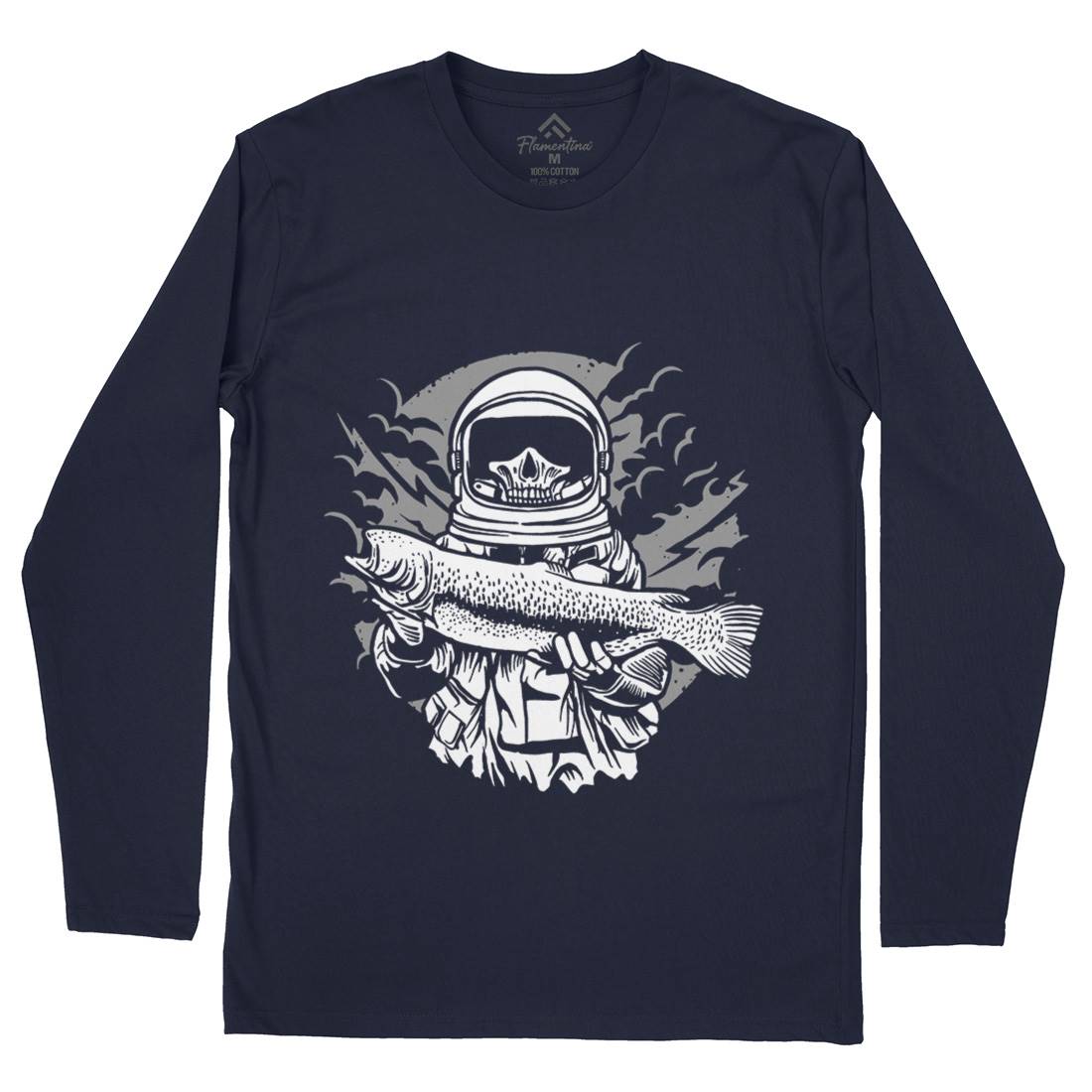Astronaut Fishing Mens Long Sleeve T-Shirt Space A504