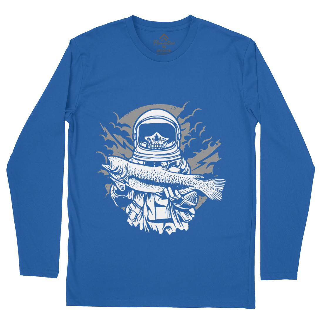 Astronaut Fishing Mens Long Sleeve T-Shirt Space A504