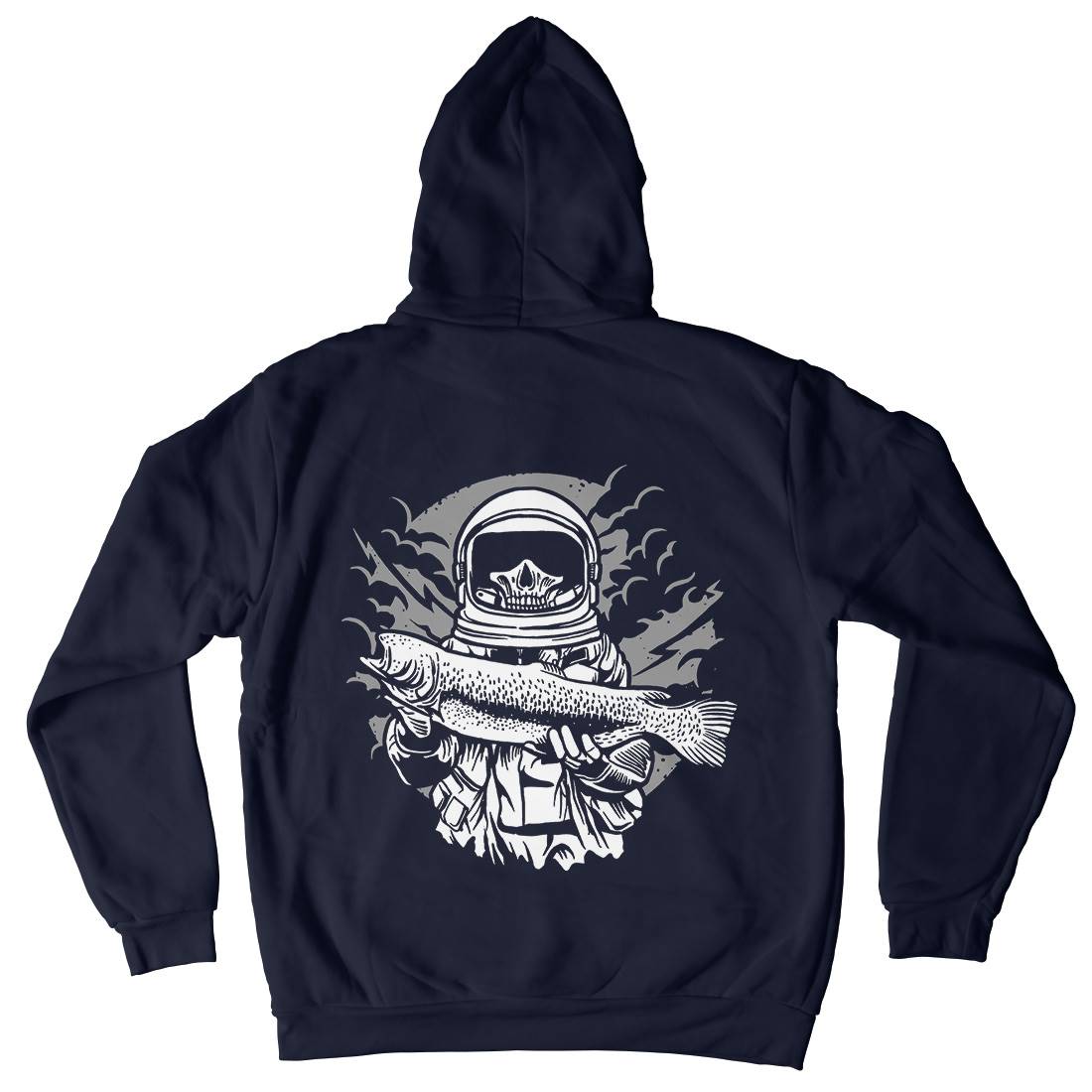 Astronaut Fishing Mens Hoodie With Pocket Space A504