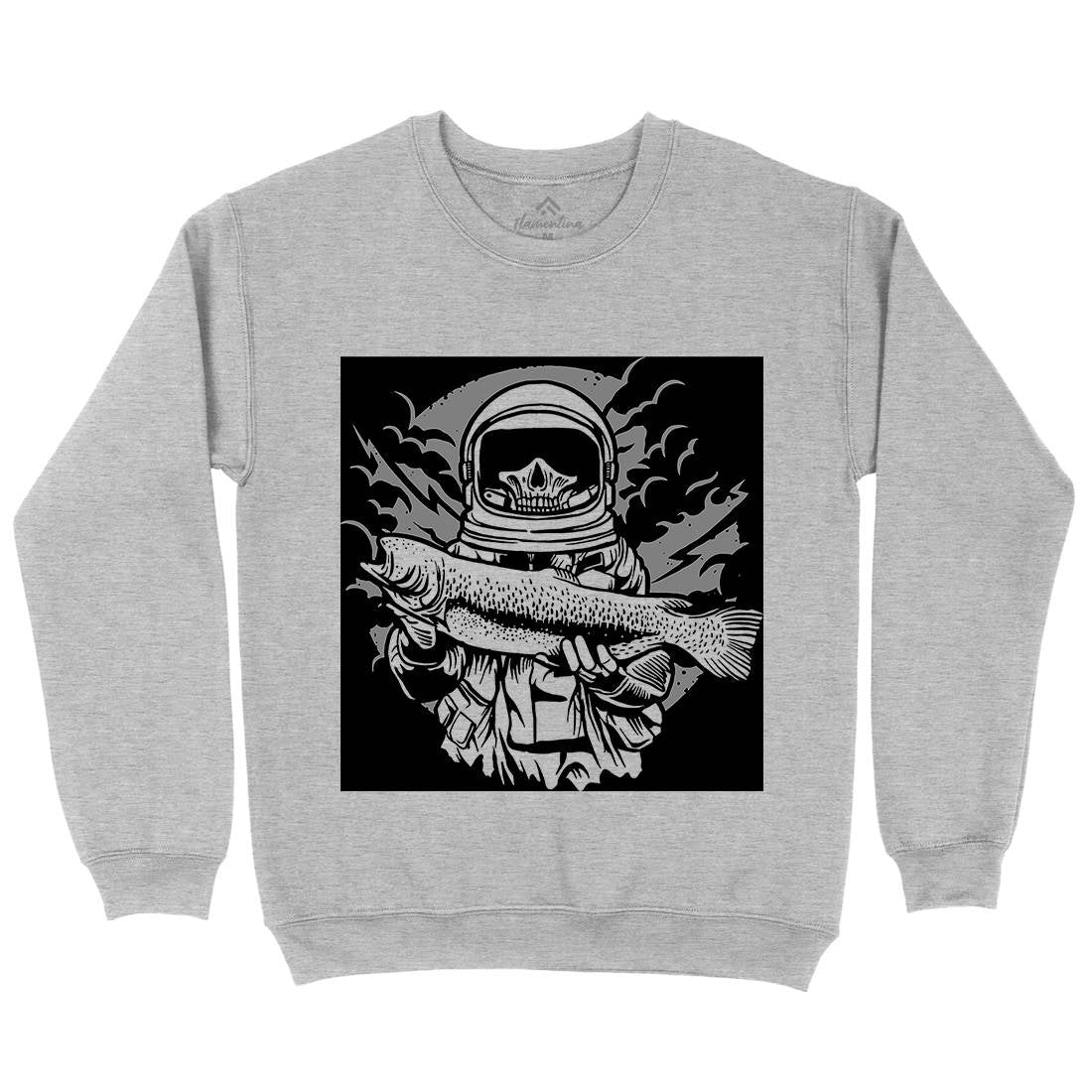 Astronaut Fishing Mens Crew Neck Sweatshirt Space A504