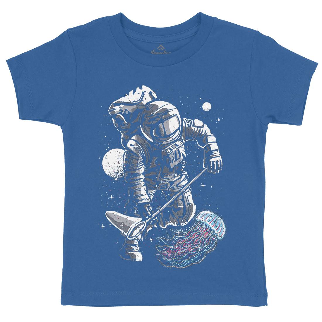 Astronaut Jellyfish Kids Crew Neck T-Shirt Space A505