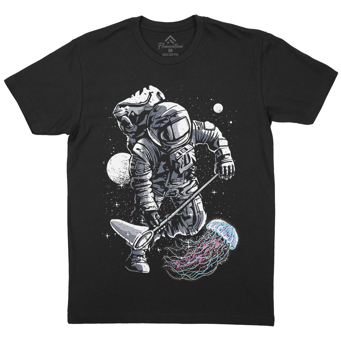 Astronaut Jellyfish Mens Crew Neck T-Shirt Space A505