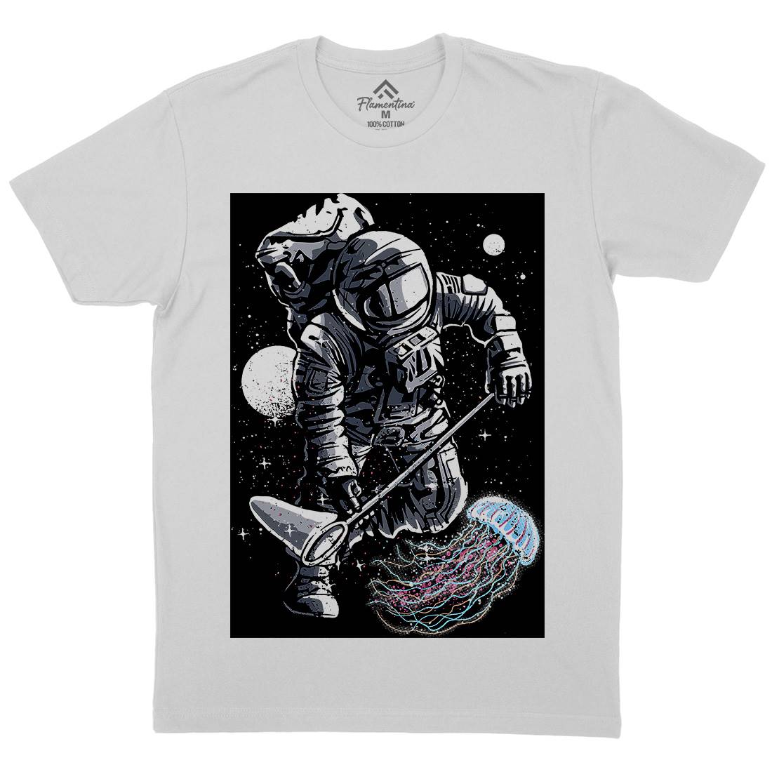 Astronaut Jellyfish Mens Crew Neck T-Shirt Space A505