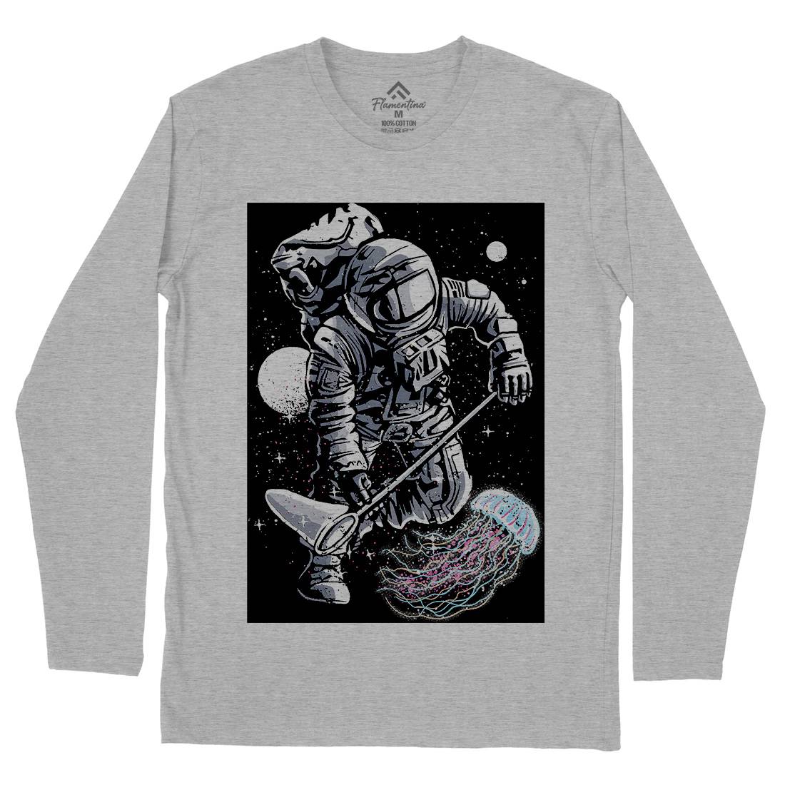 Astronaut Jellyfish Mens Long Sleeve T-Shirt Space A505