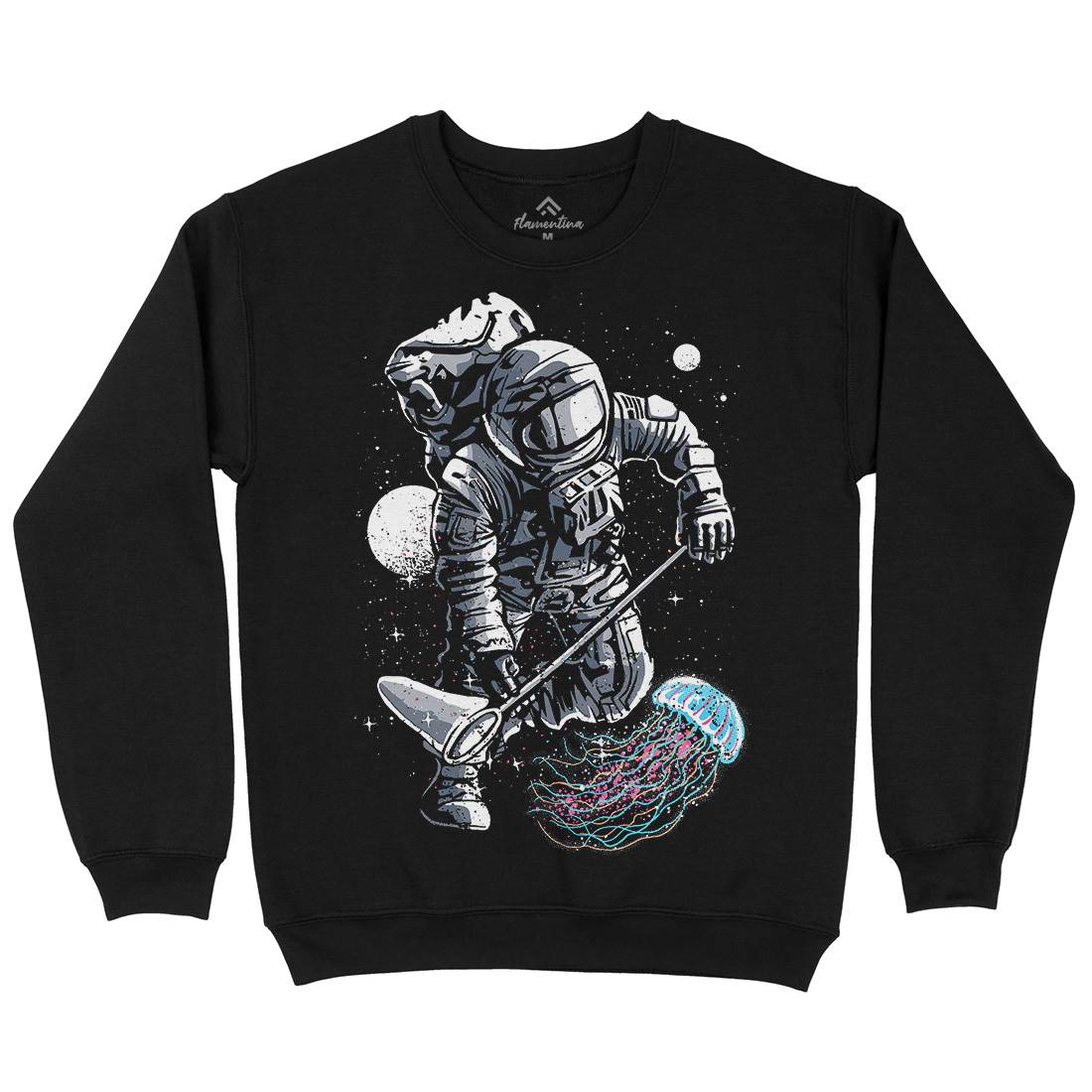 Astronaut Jellyfish Mens Crew Neck Sweatshirt Space A505