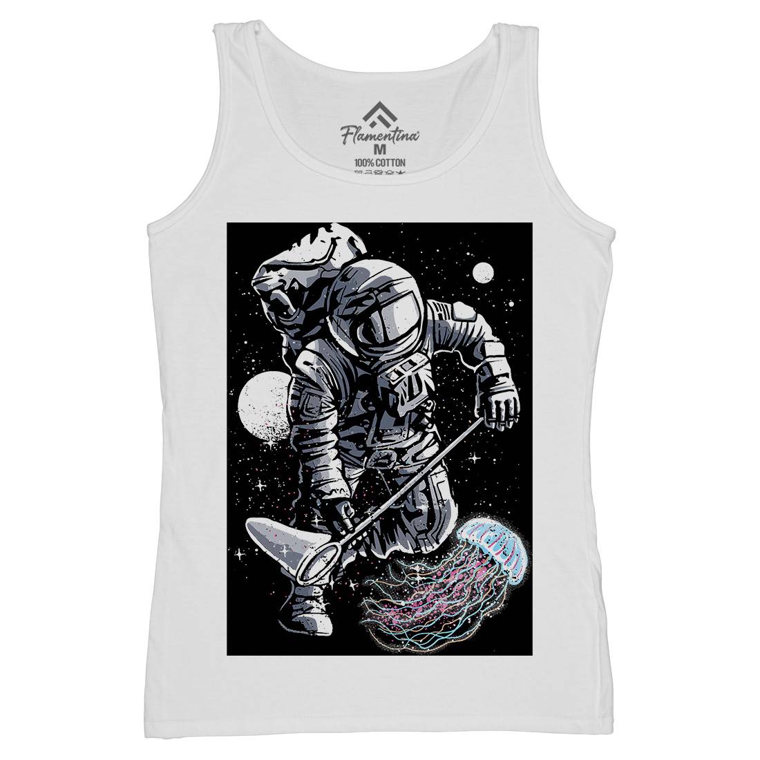 Astronaut Jellyfish Womens Organic Tank Top Vest Space A505