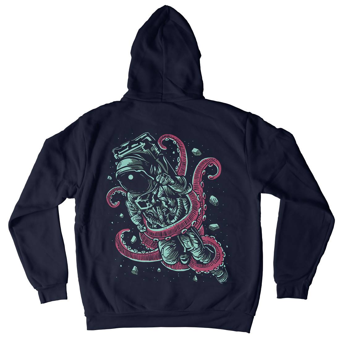 Astronaut Octopus Mens Hoodie With Pocket Space A506
