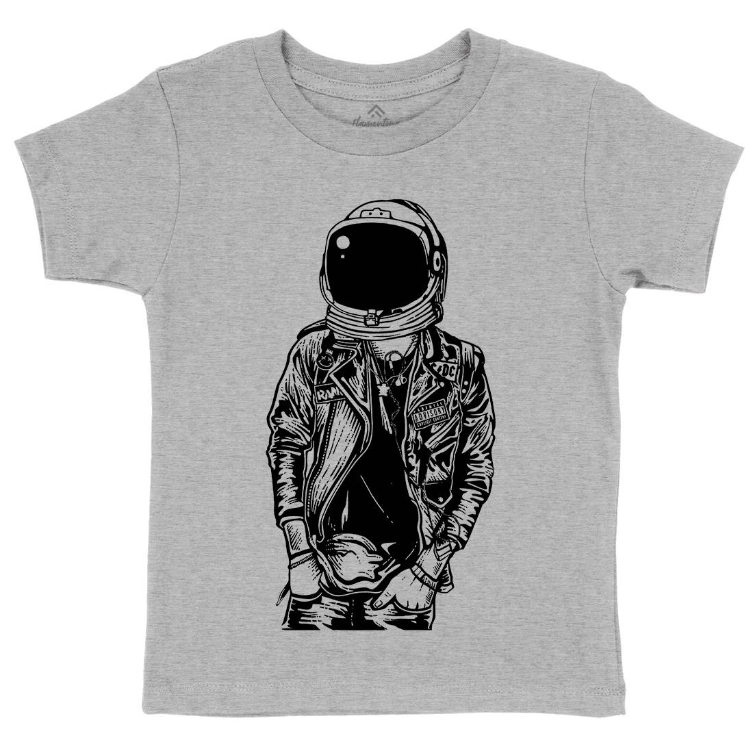 Astronaut Punkster Kids Organic Crew Neck T-Shirt Space A507