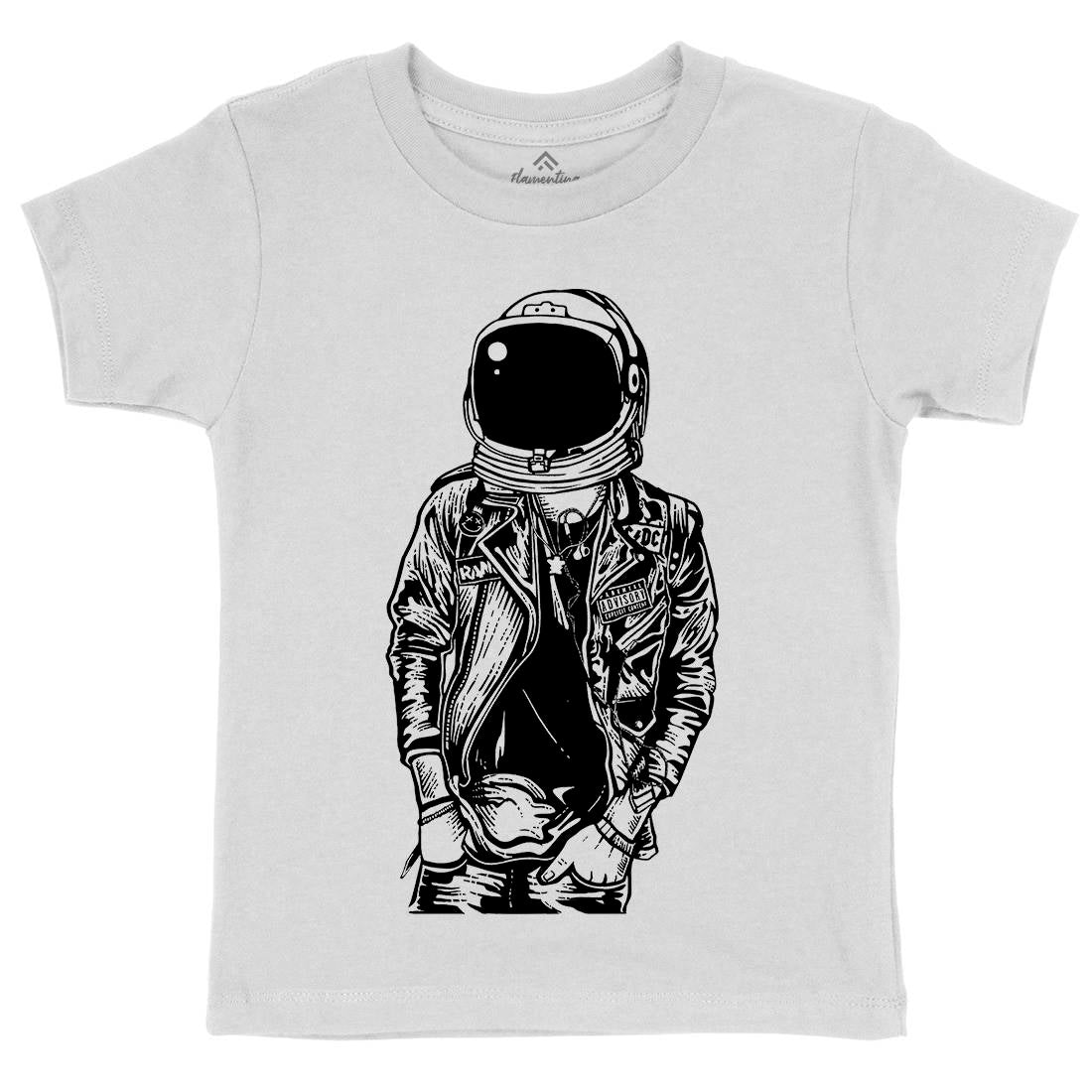 Astronaut Punkster Kids Organic Crew Neck T-Shirt Space A507