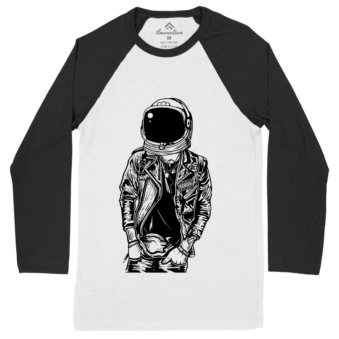 Astronaut Punkster Mens Long Sleeve Baseball T-Shirt Space A507