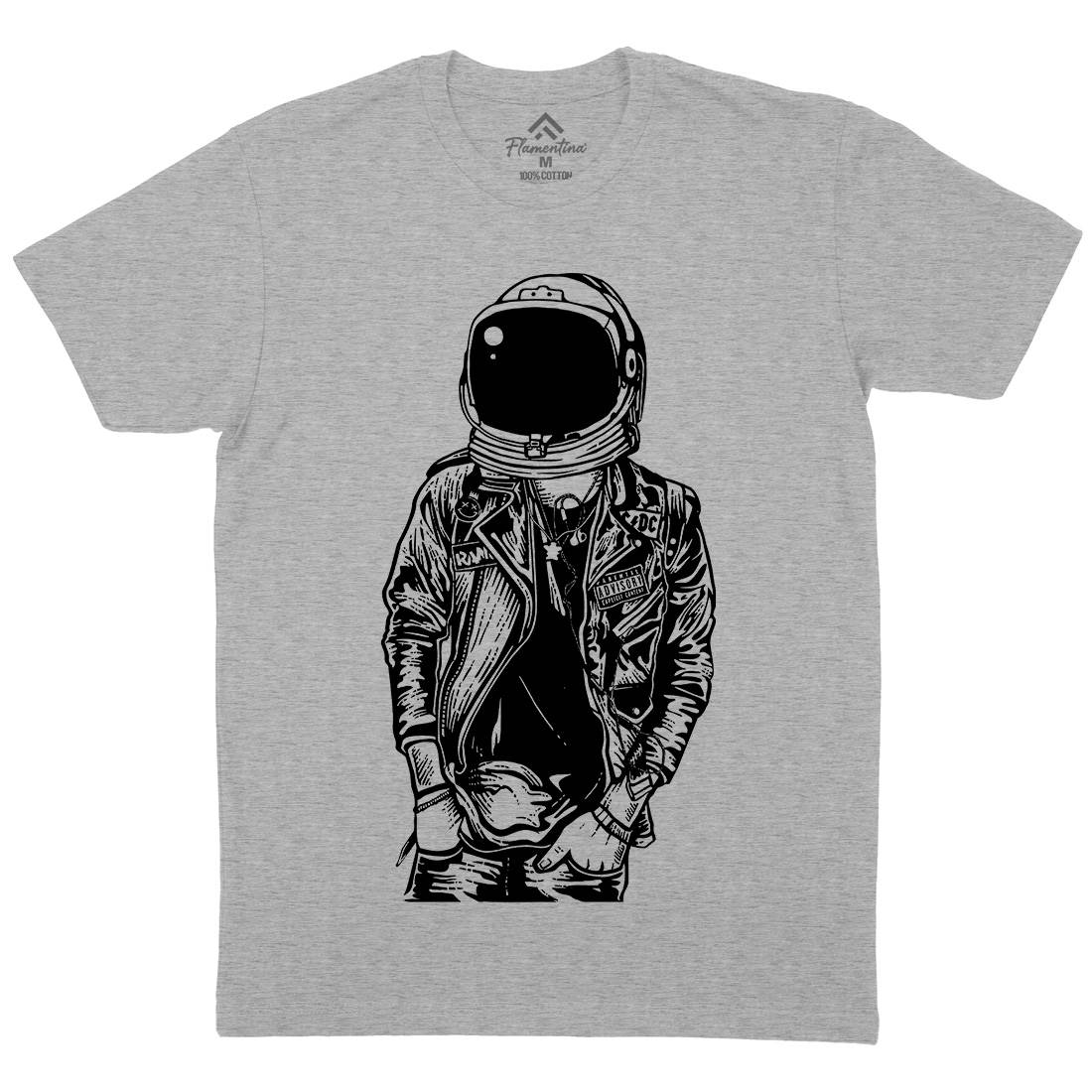 Astronaut Punkster Mens Organic Crew Neck T-Shirt Space A507