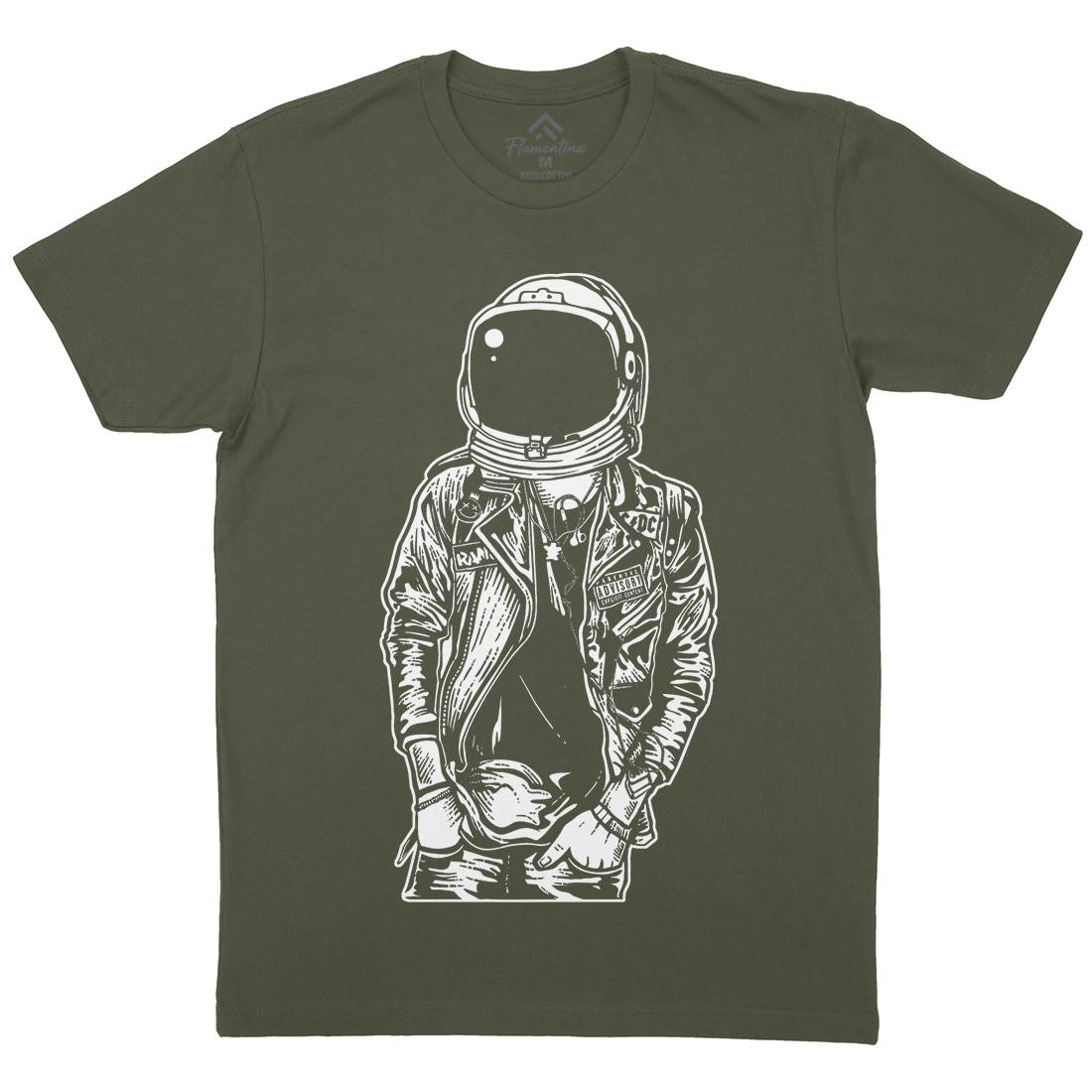 Astronaut Punkster Mens Organic Crew Neck T-Shirt Space A507