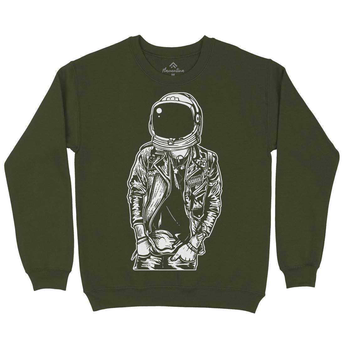 Astronaut Punkster Mens Crew Neck Sweatshirt Space A507