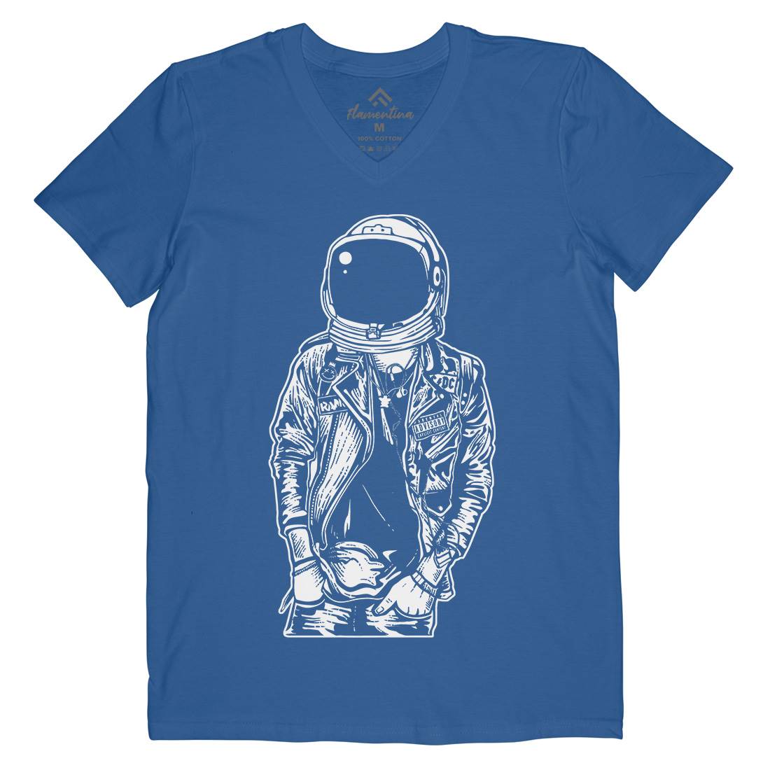 Astronaut Punkster Mens V-Neck T-Shirt Space A507