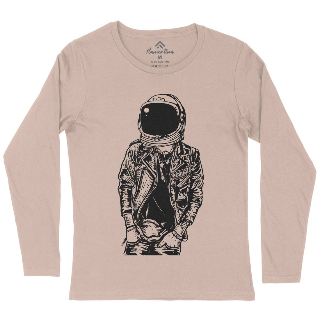 Astronaut Punkster Womens Long Sleeve T-Shirt Space A507