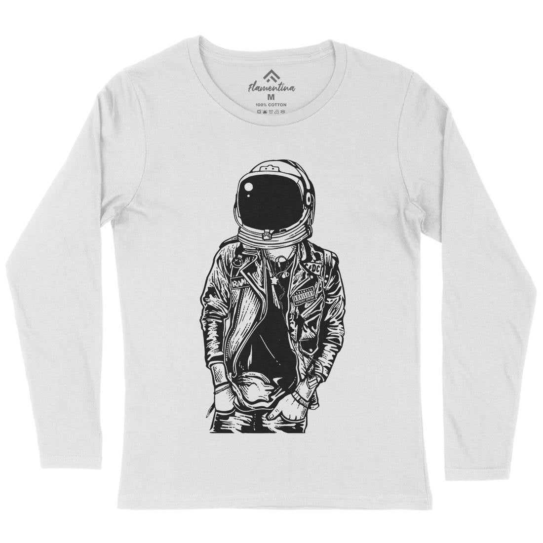 Astronaut Punkster Womens Long Sleeve T-Shirt Space A507