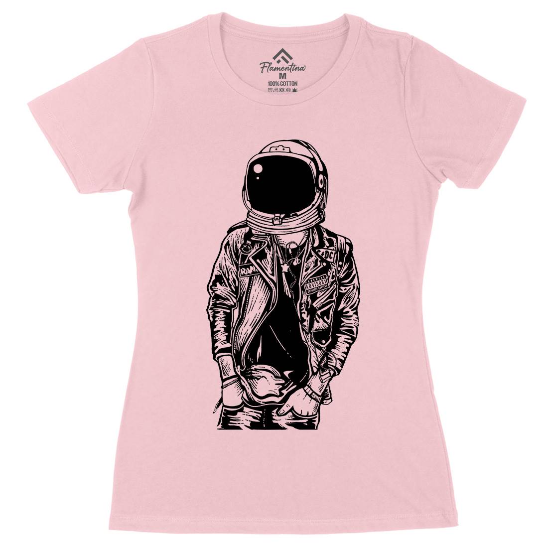 Astronaut Punkster Womens Organic Crew Neck T-Shirt Space A507