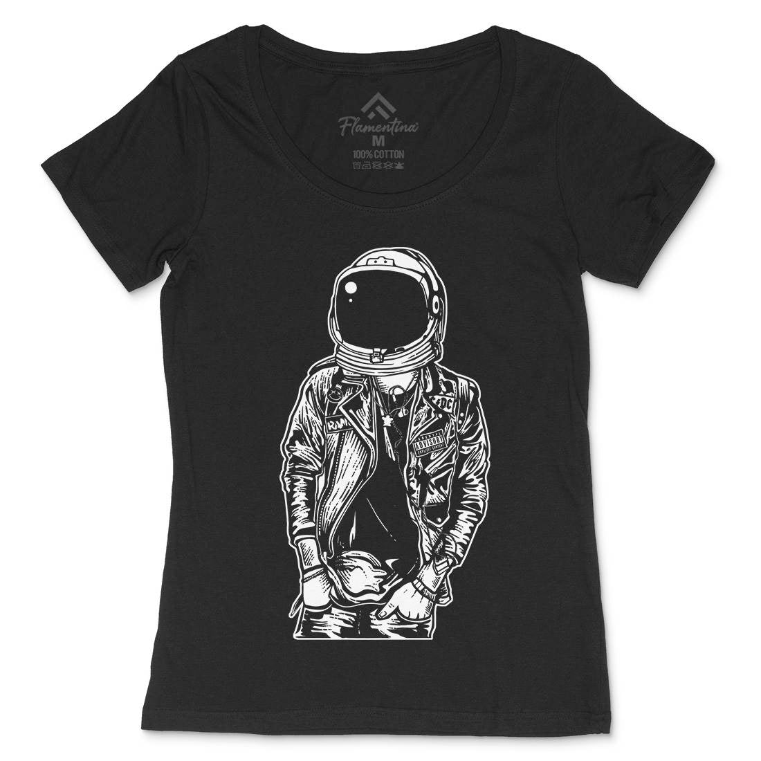 Astronaut Punkster Womens Scoop Neck T-Shirt Space A507