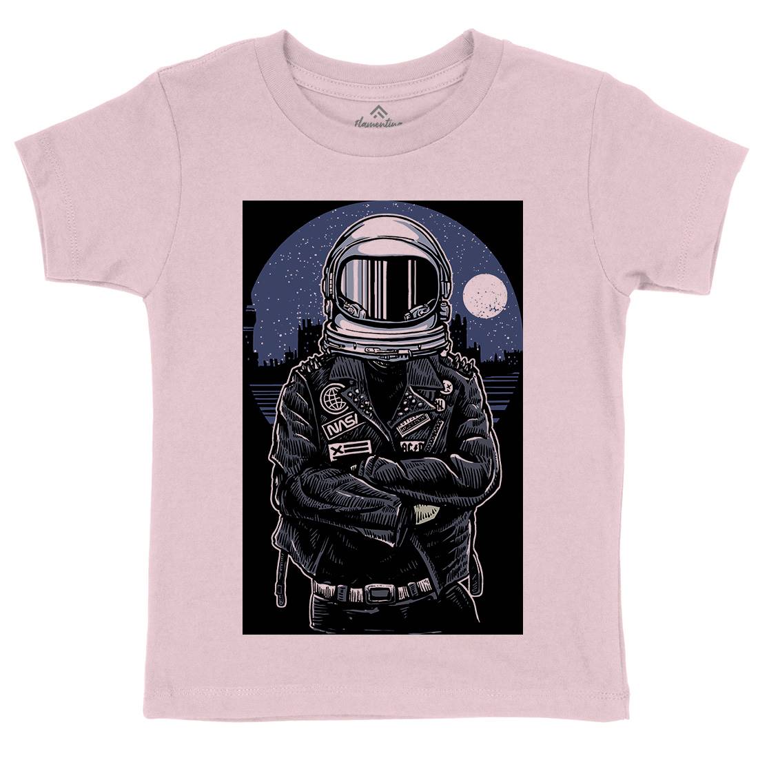 Astronaut Rebel Kids Crew Neck T-Shirt Space A508