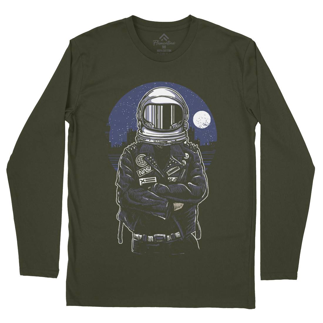 Astronaut Rebel Mens Long Sleeve T-Shirt Space A508