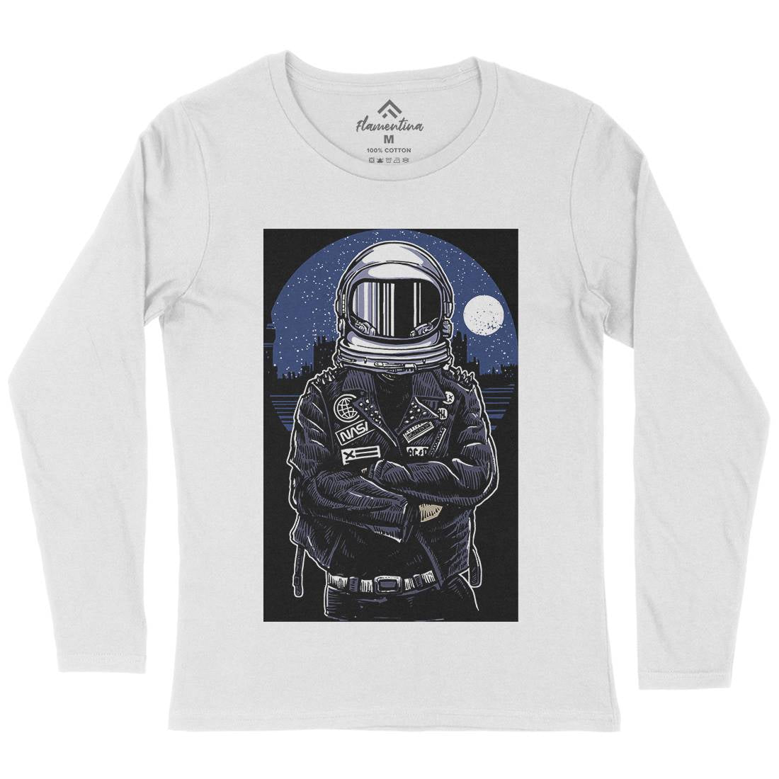 Astronaut Rebel Womens Long Sleeve T-Shirt Space A508