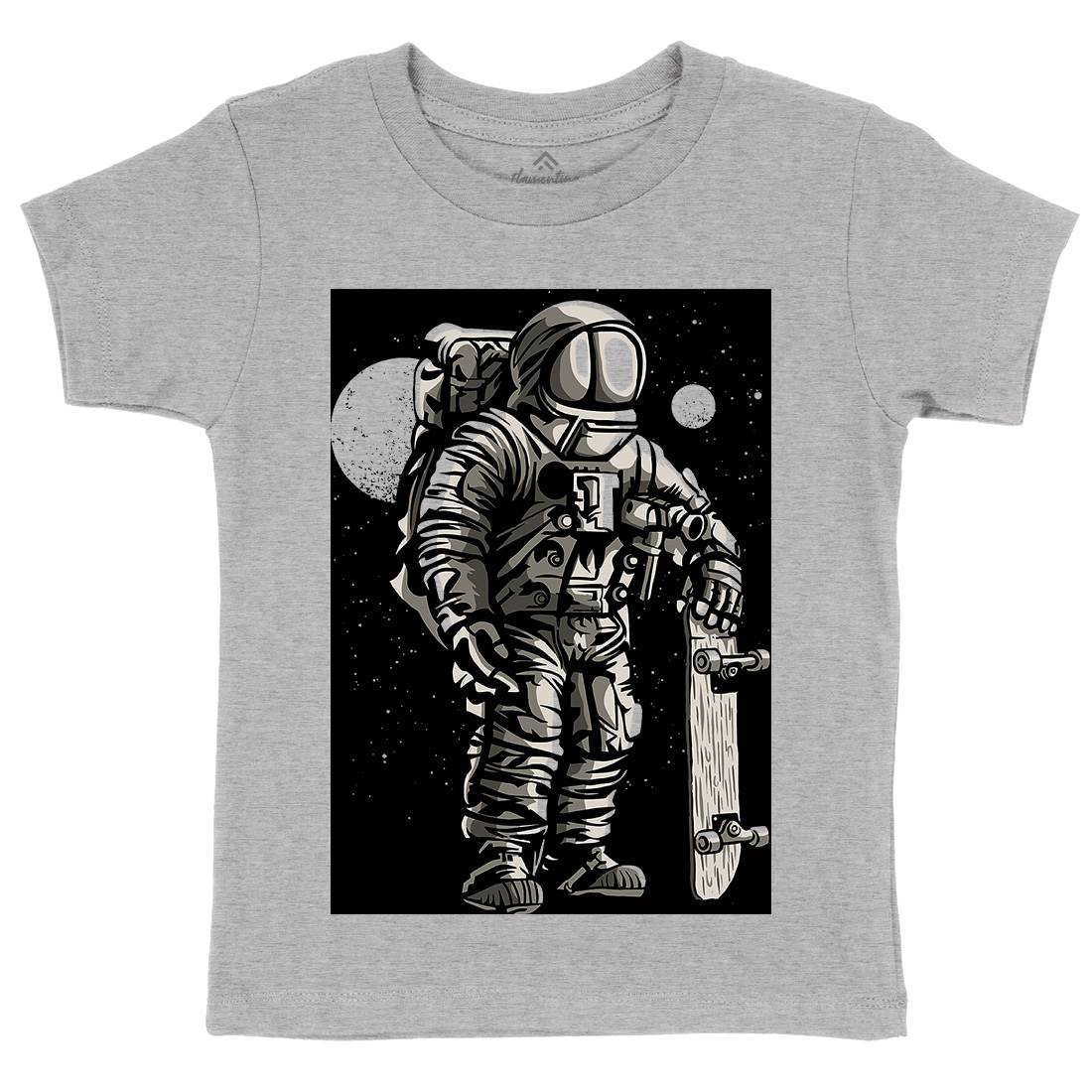 Astronaut Skater Kids Crew Neck T-Shirt Space A509