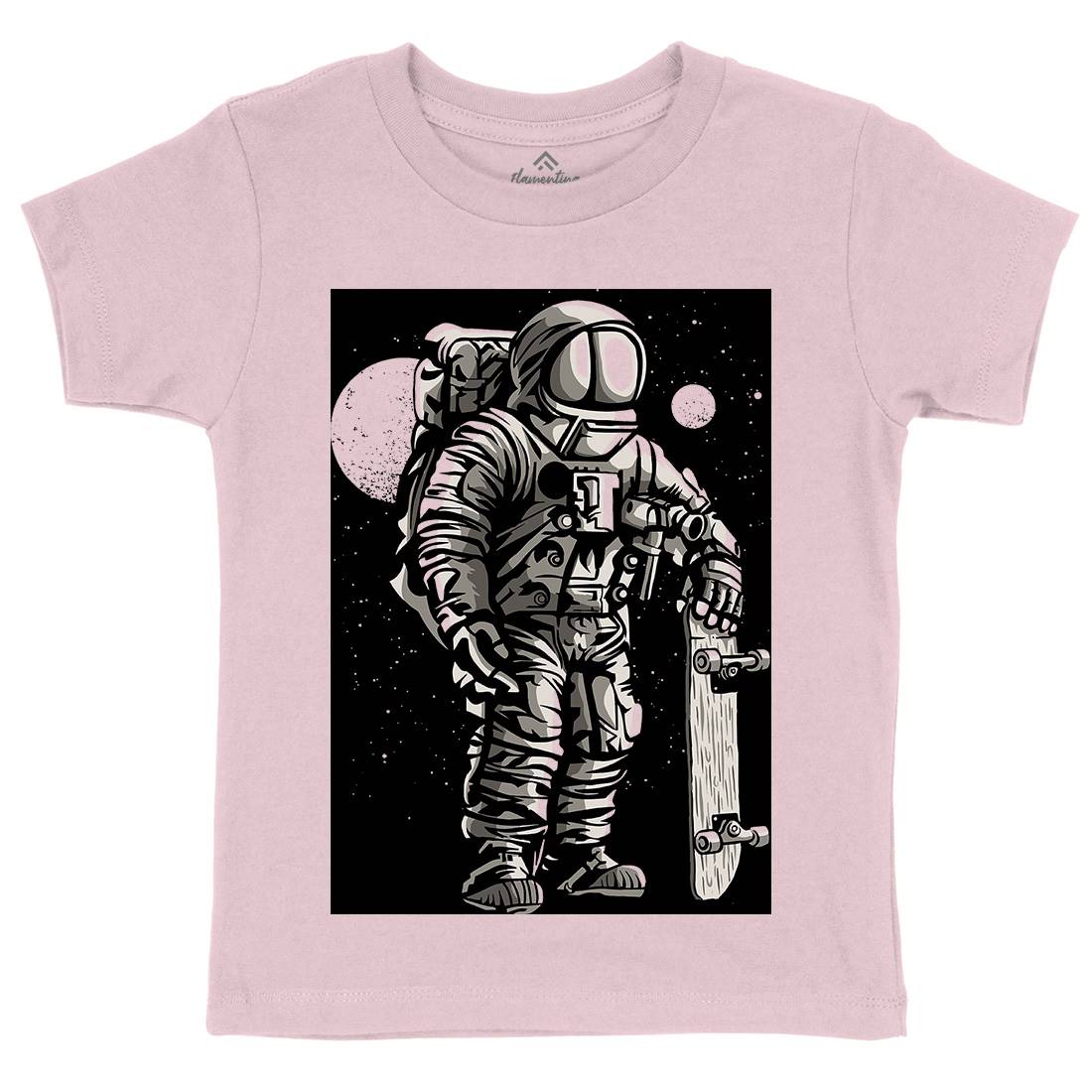 Astronaut Skater Kids Crew Neck T-Shirt Space A509