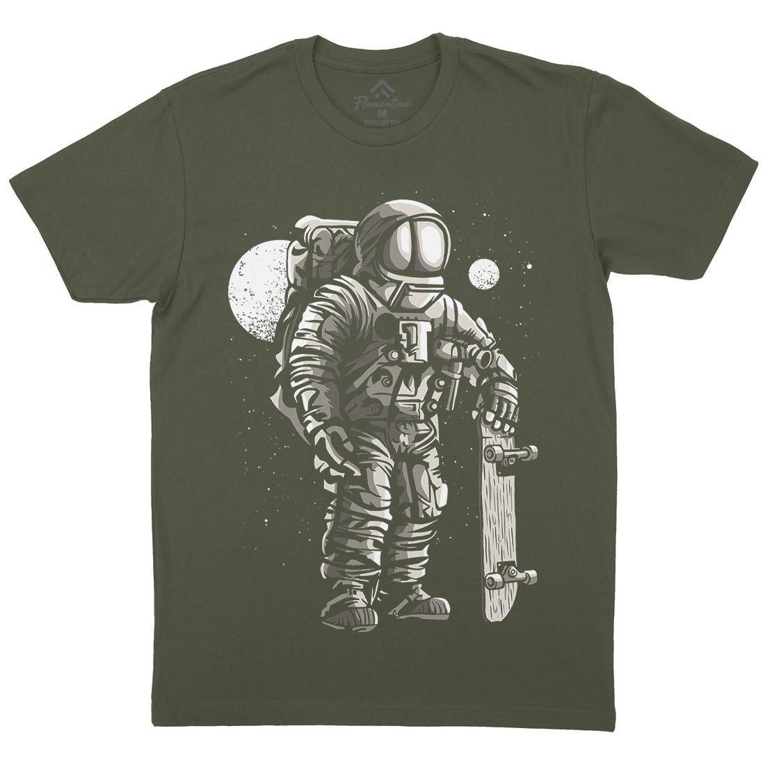 Astronaut Skater Mens Crew Neck T-Shirt Space A509
