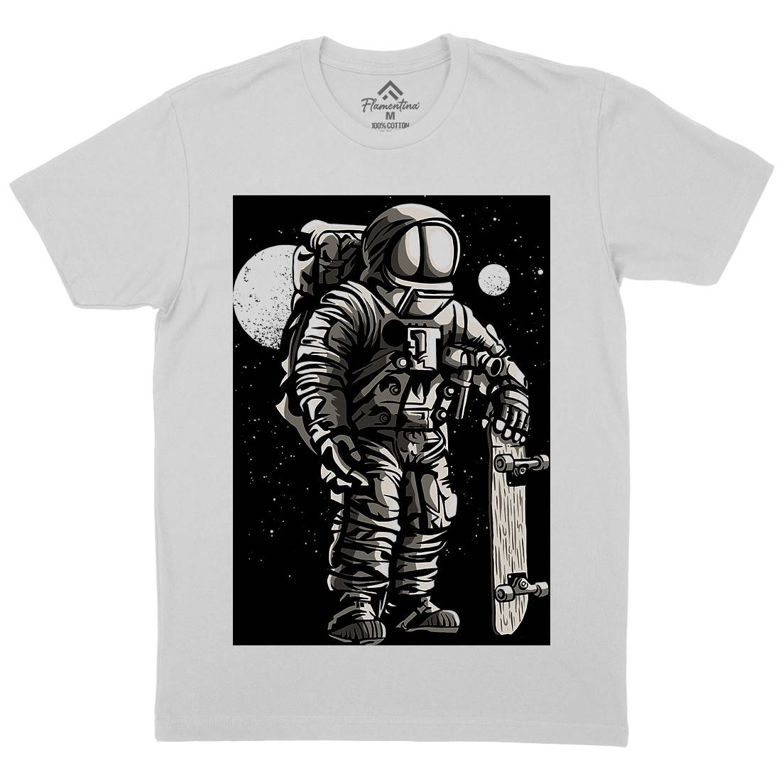 Astronaut Skater Mens Crew Neck T-Shirt Space A509
