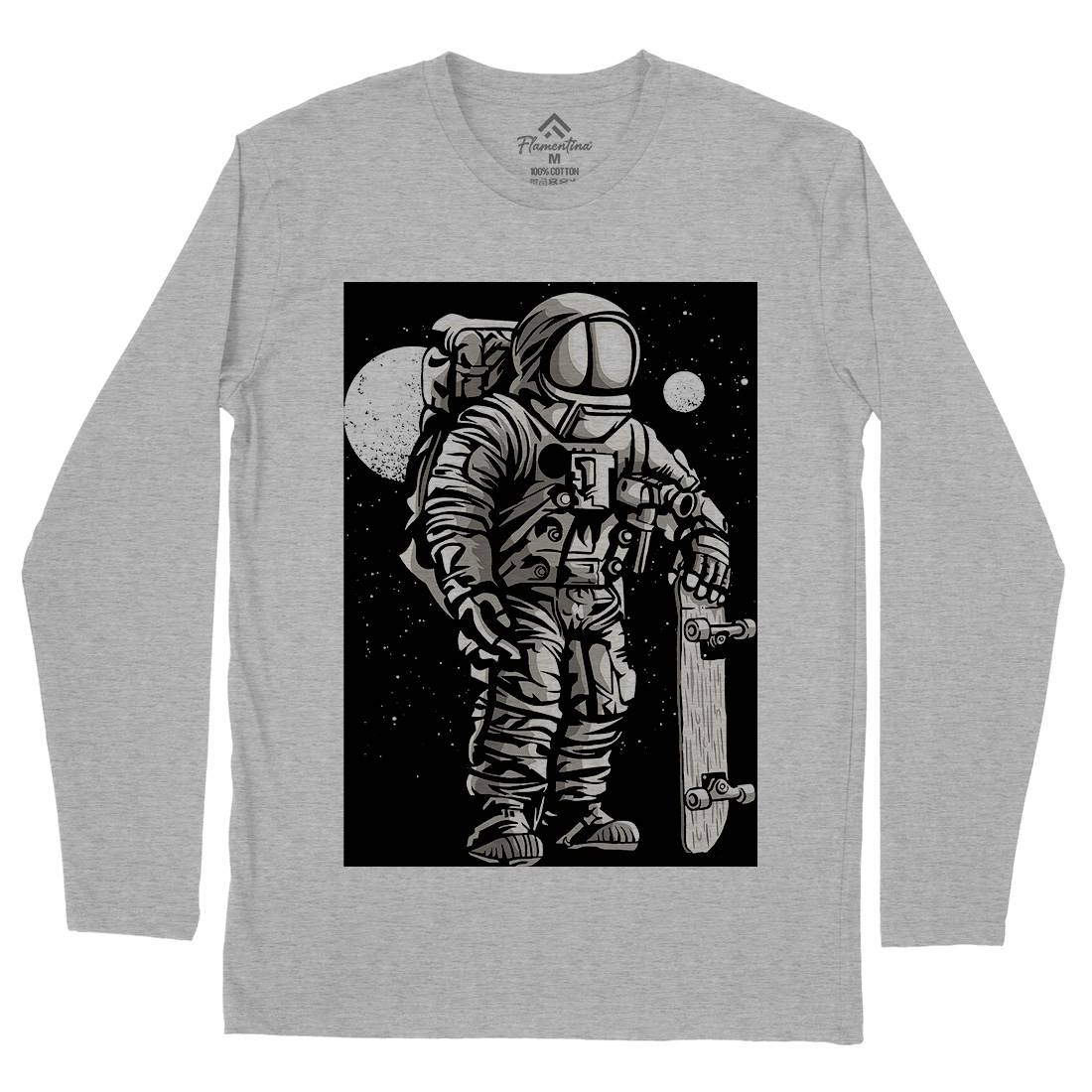 Astronaut Skater Mens Long Sleeve T-Shirt Space A509