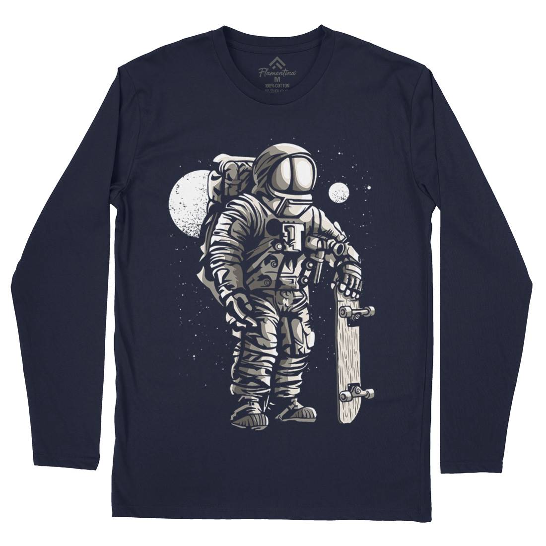 Astronaut Skater Mens Long Sleeve T-Shirt Space A509