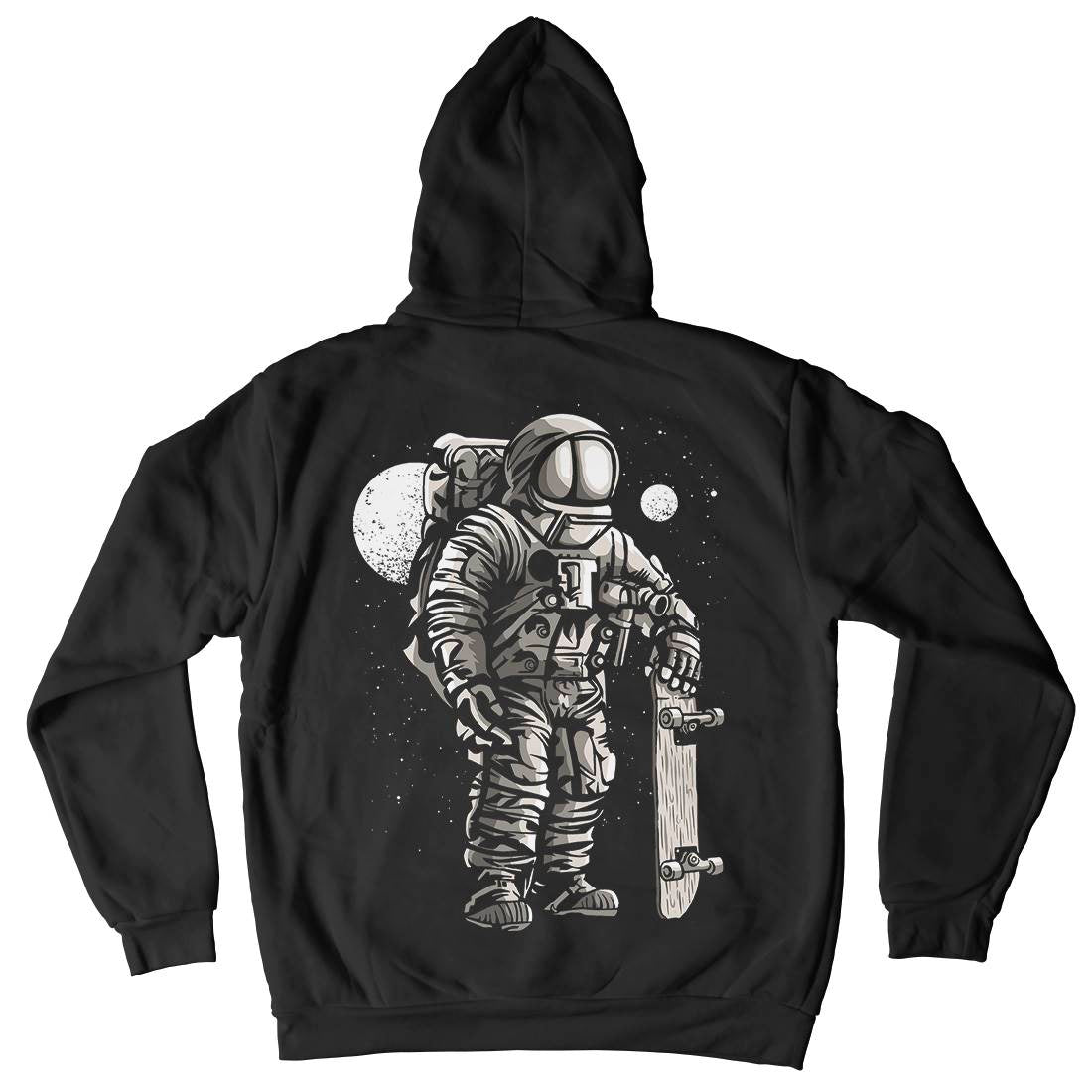 Astronaut Skater Mens Hoodie With Pocket Space A509