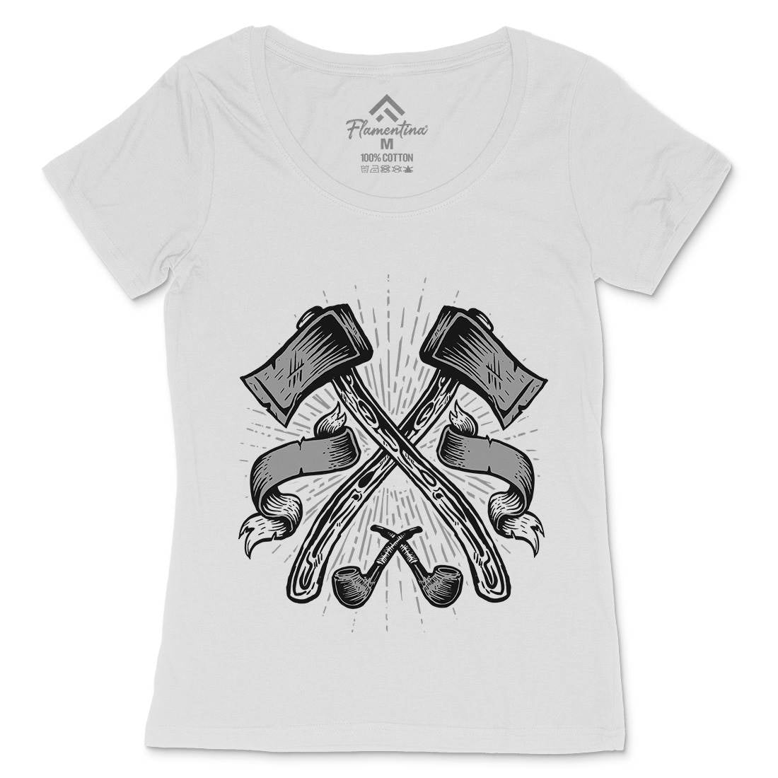 Axes Womens Scoop Neck T-Shirt Barber A510