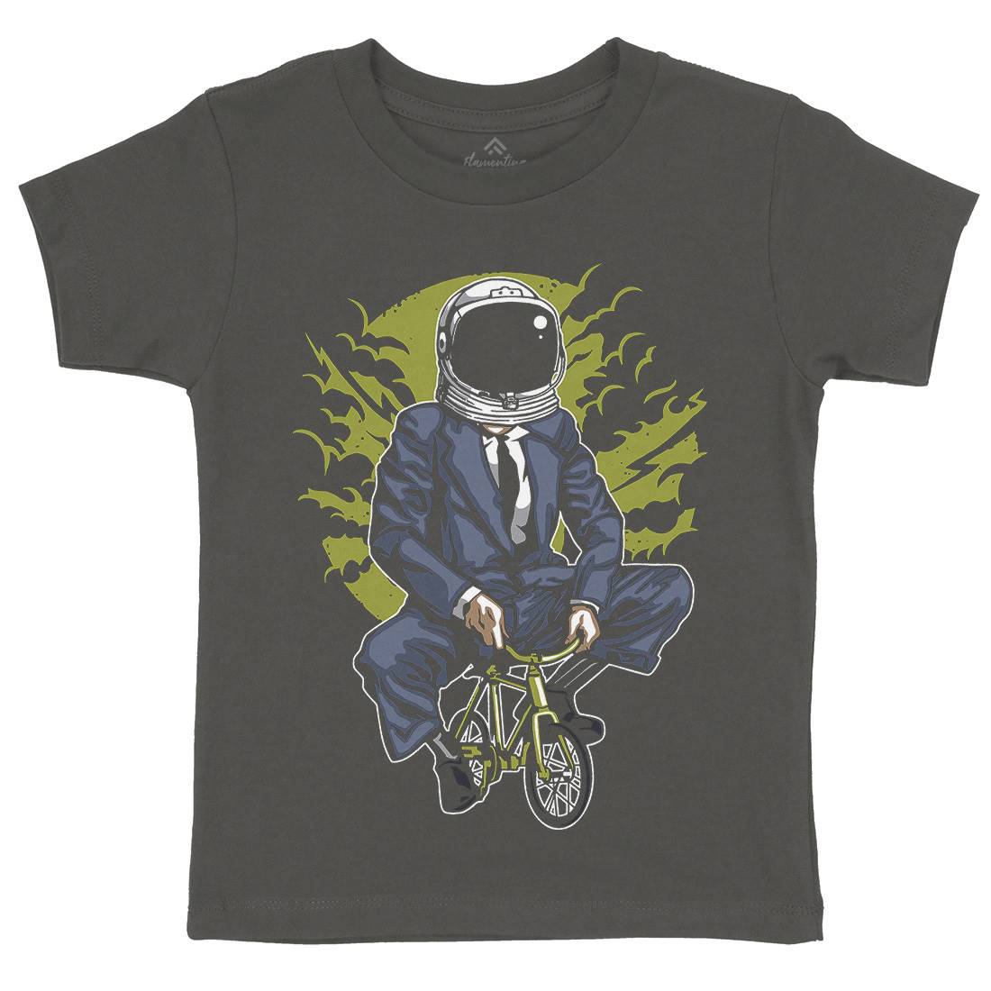 Bike To The Moon Kids Organic Crew Neck T-Shirt Space A511