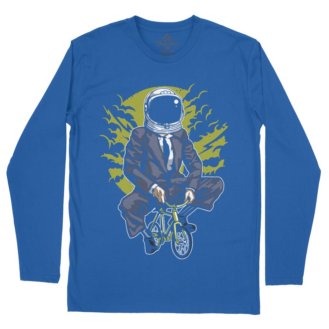 Bike To The Moon Mens Long Sleeve T-Shirt Space A511