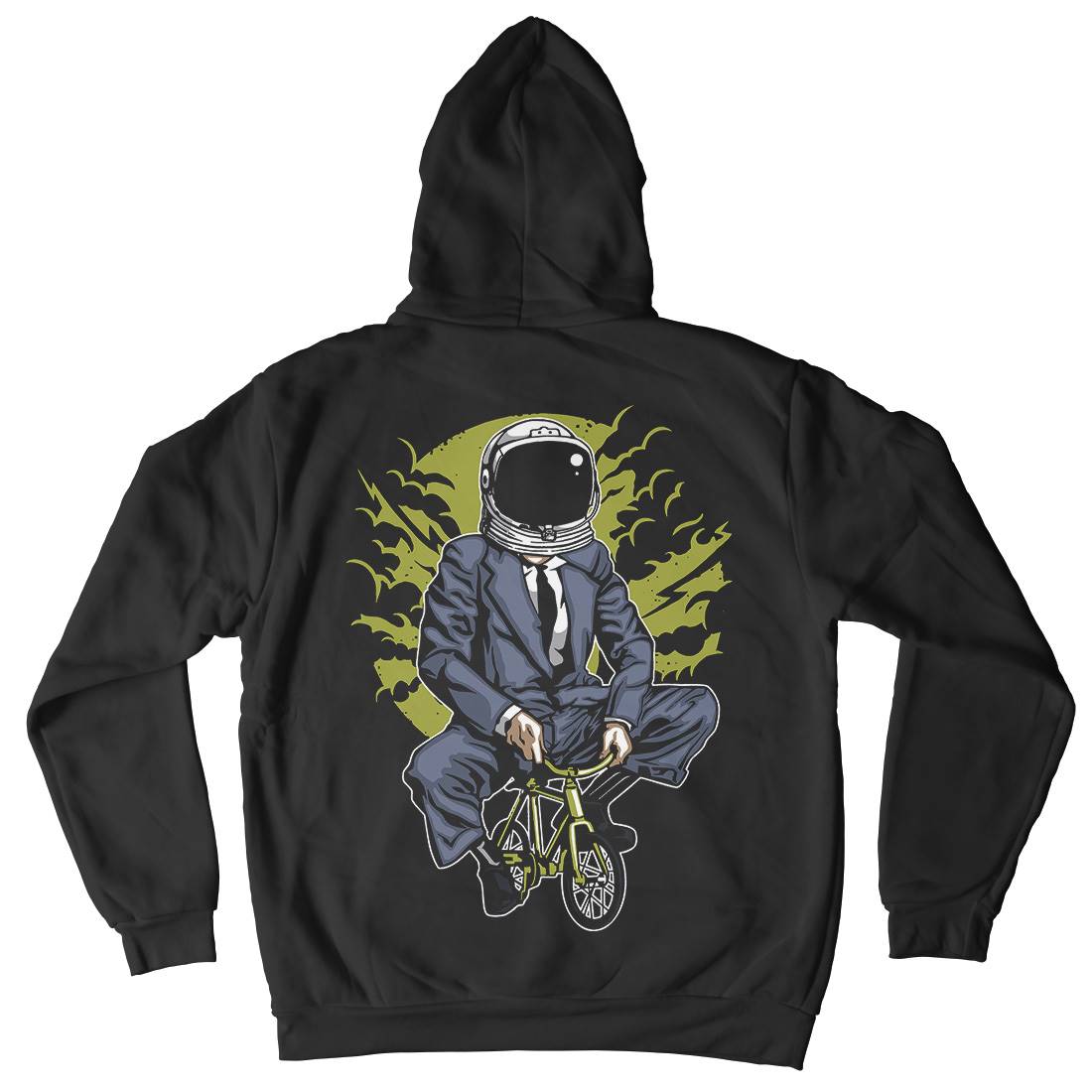 Bike To The Moon Mens Hoodie With Pocket Space A511