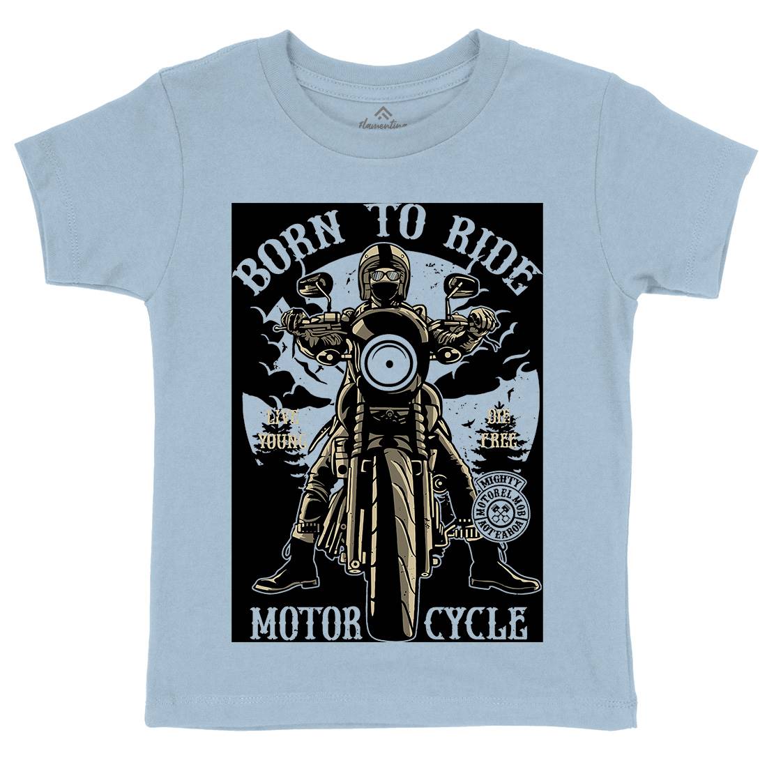 Born To Ride Kids Crew Neck T-Shirt Motorcycles A512