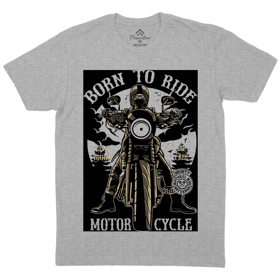 Born To Ride Mens Crew Neck T-Shirt Motorcycles A512