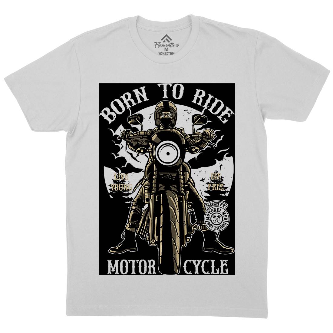 Born To Ride Mens Crew Neck T-Shirt Motorcycles A512