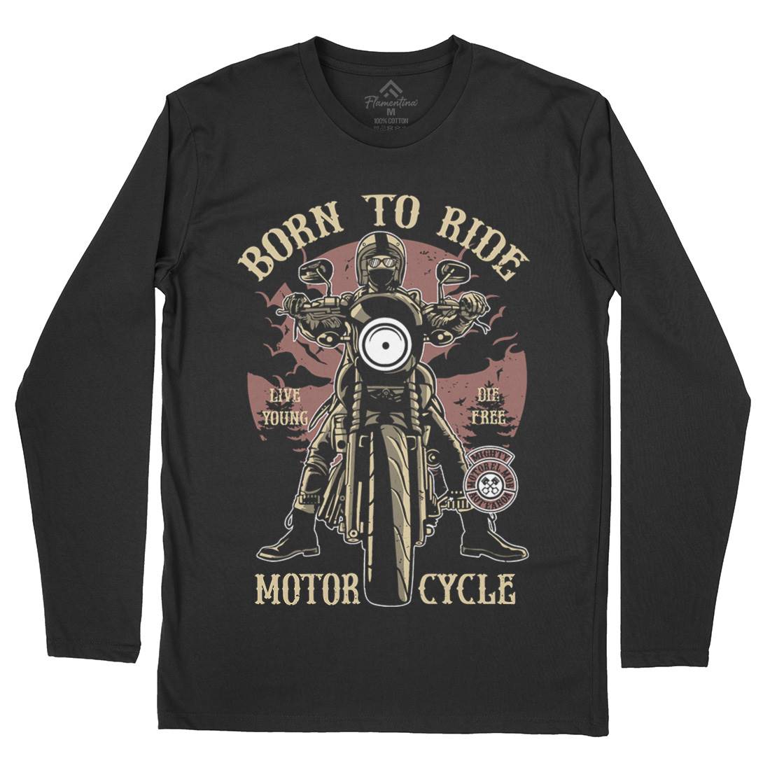 Born To Ride Mens Long Sleeve T-Shirt Motorcycles A512