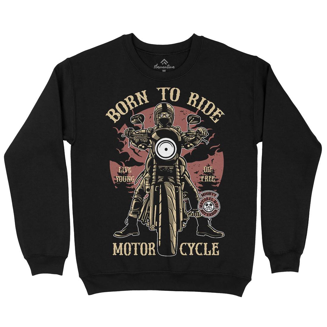 Born To Ride Kids Crew Neck Sweatshirt Motorcycles A512